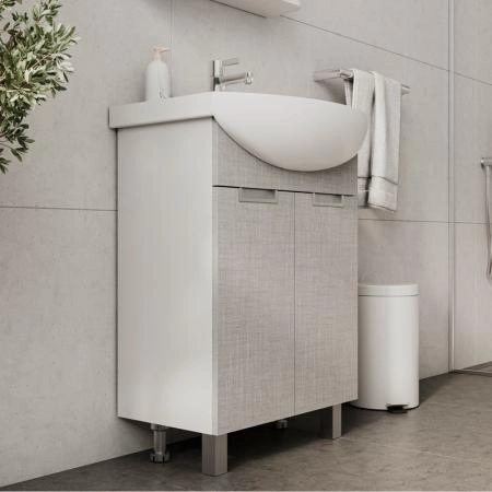 Тумба для ванной Volna Vario Sf 50.2D Софт/белый напольная (Рива) раковина отдельно