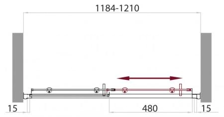 Душевая дверь BELBAGNO UNO-BF-1-120-C-Cr 120