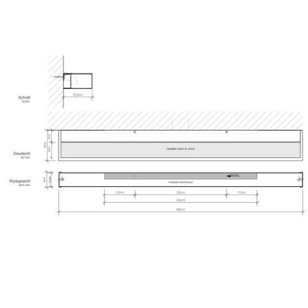Decor Walther Box 80 N LED Светильник настенный 80x10x5см, светодиодный, 1x LED 32.8W, цвет: хром