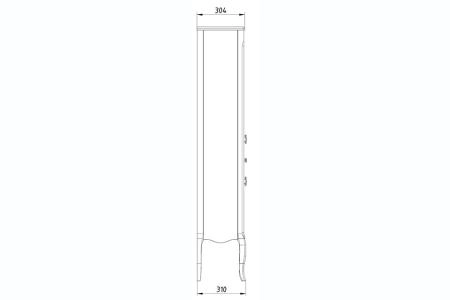 Пенал ASB-Woodline Модерн 40 Белый Патина Серебро