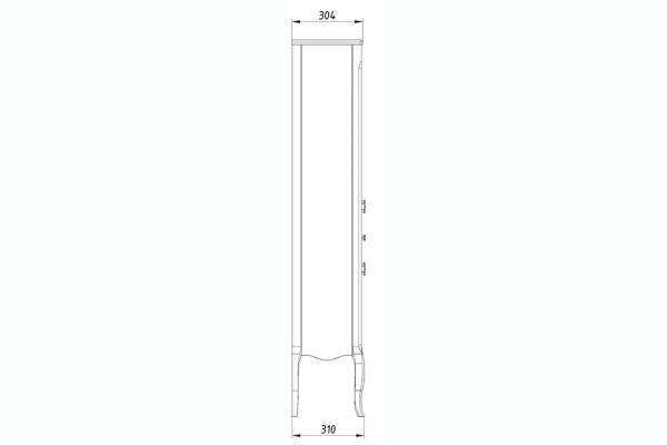 Пенал ASB-Woodline Модерн 40 Белый Патина Серебро