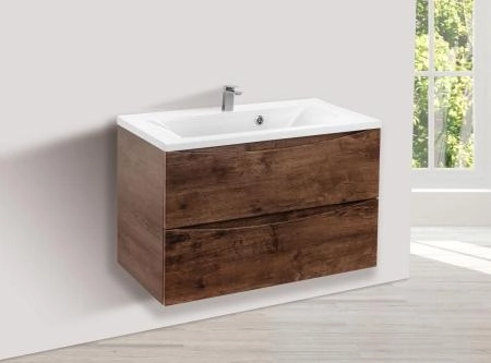 Тумба под раковину Vincea Mia 750 подвесная, 2 выкатных ящика soft close, R.Wood