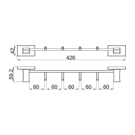 Планка с крючками GAPPO G0716-43,