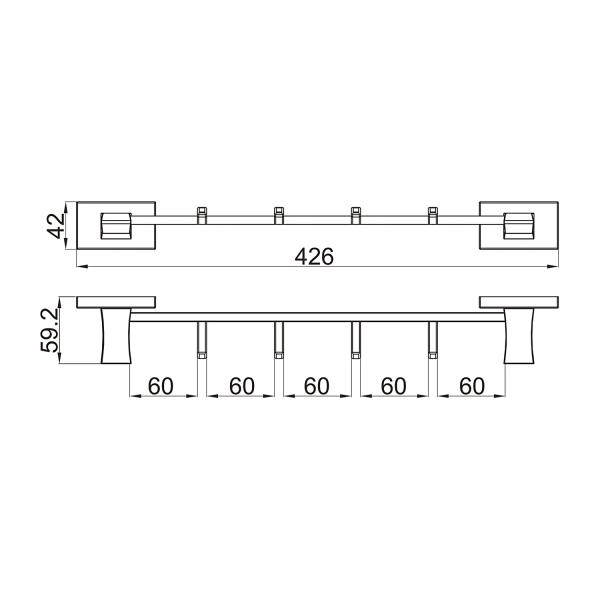 Планка с крючками GAPPO G0716-43,