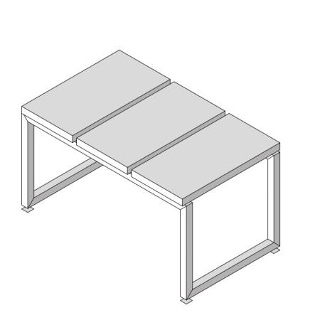 Eﬀegibi Linea Alu Скамейка 3 сегмент 81x48x45см, цвет: тик