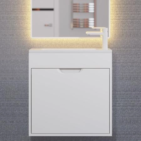 Тумба под раковину для ванной Uperwood Modul 60 см, подвесная, матовая, белая
