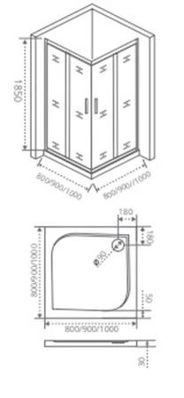 Душевой уголок GOOD DOOR JAZZE CR-100-B-BR 100x100 тонированное