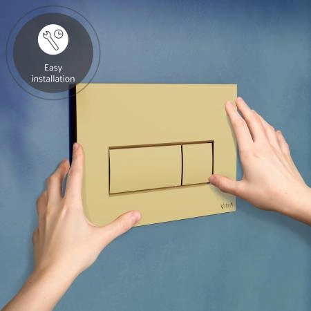 Кнопка смыва для инсталляции VitrA Root Square  740-2324 глянцевое золото двойный смыв