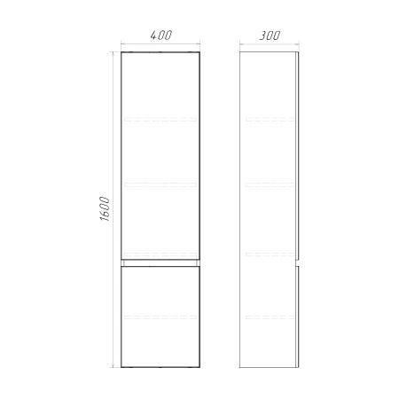 Шкаф-колонна Comforty Лозанна-40П 00-00017837 подвесная белый глянец