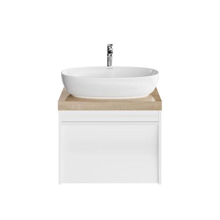 Тумба Kerama Marazzi MODULA МОДУЛА MO.60.1+1\WHT подвесная 60 с ящиком 1+1, белая глянцевая