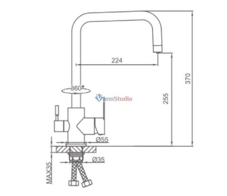 Смеситель для кухни Frap F43801 с краном для фильтр/воды сатин