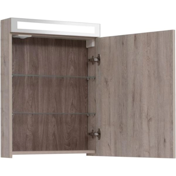 Шкаф-зеркало Dreja MAX 60 с LED-освещением, дуб кантри