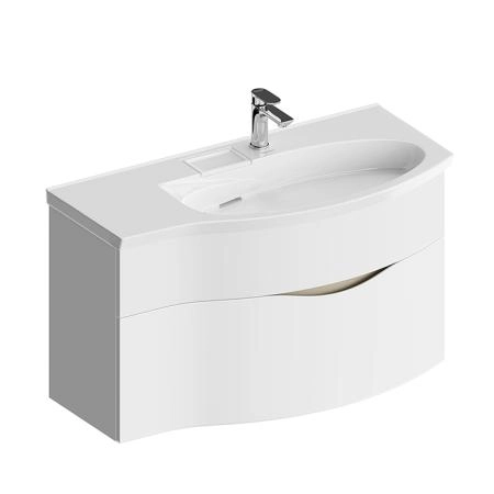 Kerama Marazzi Riva Тумба подвесная 100см, правая, с раковиной, цвет: белый матовый