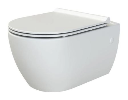 Унитаз подвесной безободковый Boheme Bianco 963 Белый матовый с крышкой ультра слим и микролифтом