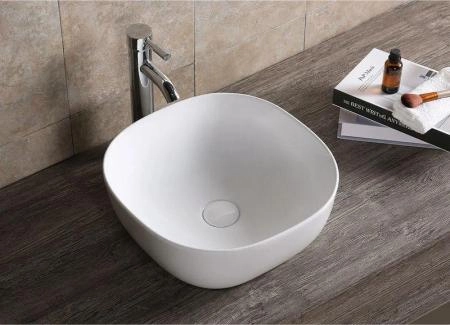 Раковина Cerutti SPA CR0077 накладная, белая, квадратная 410х410х145