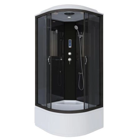 Душевая кабина Niagara NG-6508-14P 900х900х2150 высокий поддон 40см стекло тонированное алюм черный