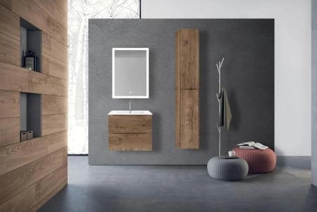 Тумба под раковину Vincea Mia 600 подвесная, 2 выкатных ящика soft close, V.Oak