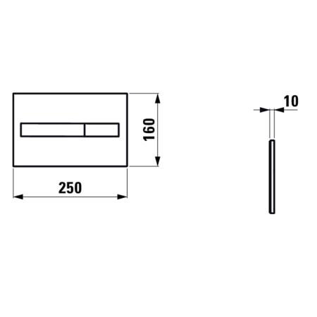 Laufen Installation System AW3 AW1 Смывная клавиша, 250х10х160 мм, двойной смыв, цвет белый