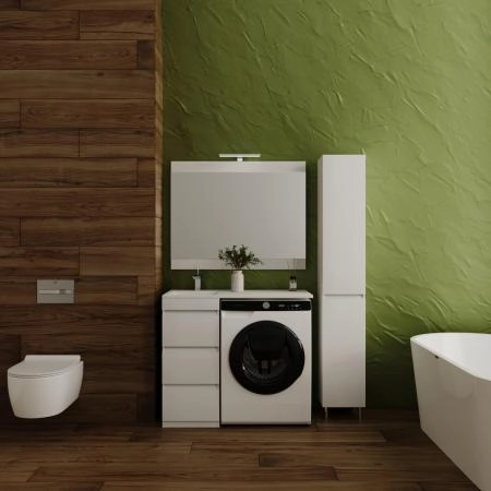 Тумба напольная Style Line Даллас 100 (3 ящ.) Люкс белая, PLUS