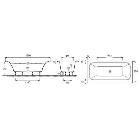 Ванна Jacob Delafon ELITE E6D032-00 180x80 см