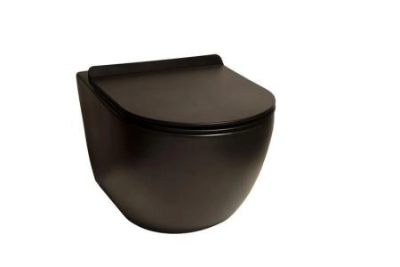 Унитаз подвесной SantiLine SL-5002МB черный, сиденье микролифт