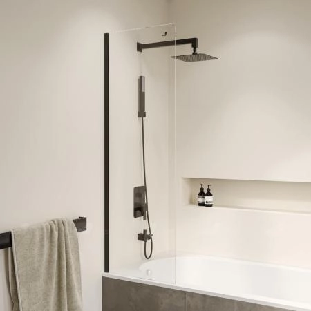 Шторка на ванну RGW Screens SC-056-8B 40 см прозрачное Черный неподвижная 35110562840-14