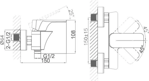 Смеситель для душа D&K Berlin Freie (DA1433101)