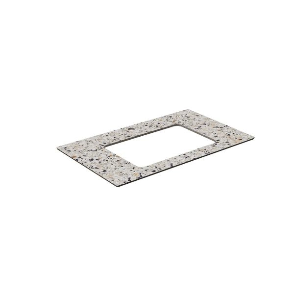 Столешница Kerama Marazzi PLAZA ПЛАЗА KM6012G0471RP80Ur2 Столешница для раковин, встраиваемых снизу, Бричиола 80, белый натуральный