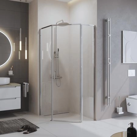 Душевой уголок BelBagno UNO-195 100x80 прозрачное стекло 5 мм профиль хром UNO-195-PH-1-100/80-C-Cr
