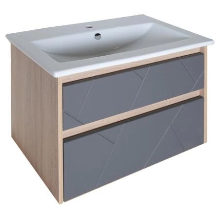 Тумба ASB-Mebel Диана 75 Серый/дуб янтарный подвесная под умывальник Элина 75