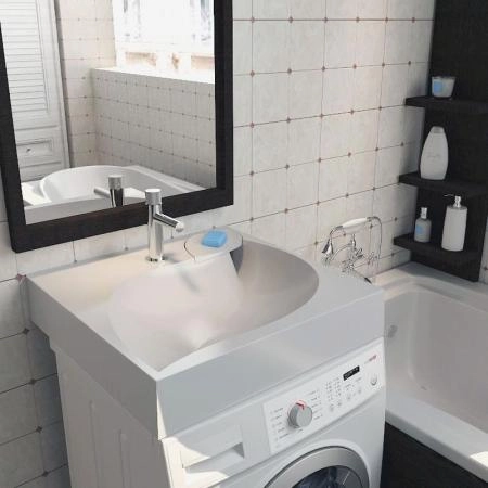 Раковина Madera над стиральной машиной List 60*60 с кронштейнами