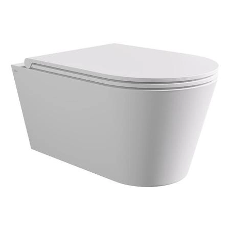 Alice Hide Round Унитаз 57х37см., подвесной, безободковый, без сиденья и крышки, цвет: белый матовый