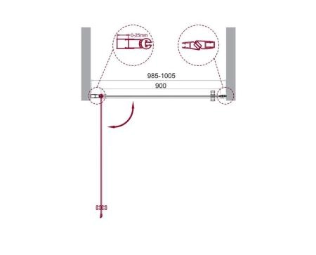 Душевая дверь BelBagno ETNA 100 прозрачное стекло 6 мм профиль хром ETNA-B-1-100-C-Cr