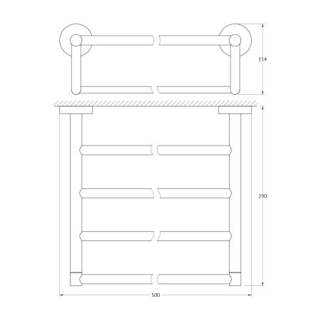 Полка для полотенец со штангой 50 cm  ARTWELLE Harmonie HAR 032 хром