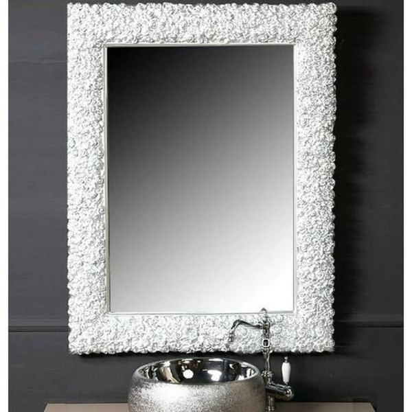 Зеркало Boheme Rose прямоугольное 85х110 549, белое без подсветки