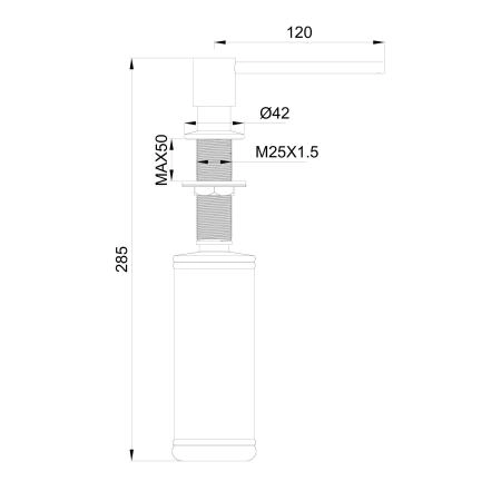 Дозатор мыла WONZON & WOGHAND, Черный матовый (WW-88SD02-MB)