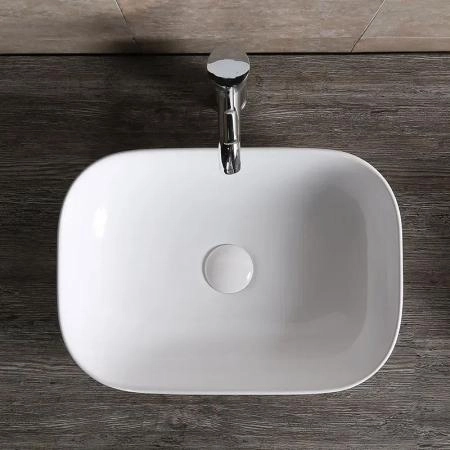 Раковина Cerutti SPA CR0078 накладная, белая, прямоугольная 505х400х140