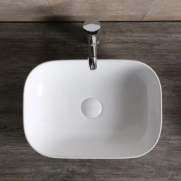 Раковина Cerutti SPA CR0078 накладная, белая, прямоугольная 505х400х140