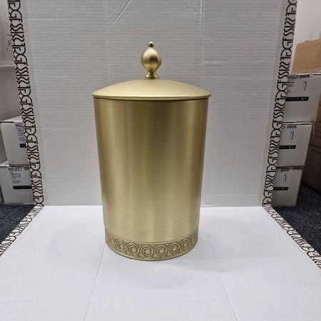 3SC Bally Ведро Ø22х30см., с крышкой, ручка Zar, цвет: Matt Satin Brass