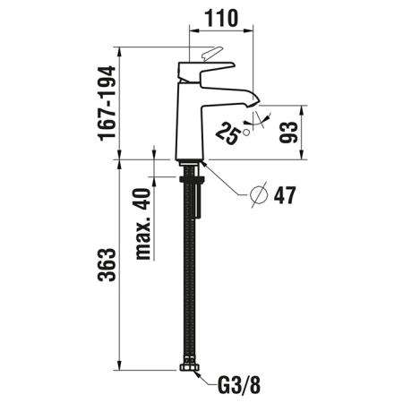 Laufen Val Смеситель для раковины, на 1 отв., излив: 11см., Eco+, цвет: хром