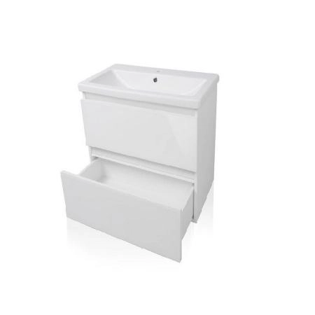 Тумба под раковину Style Line Elfante Даймонд 60 подвесная, Комо 60, Люкс белая, PLUS