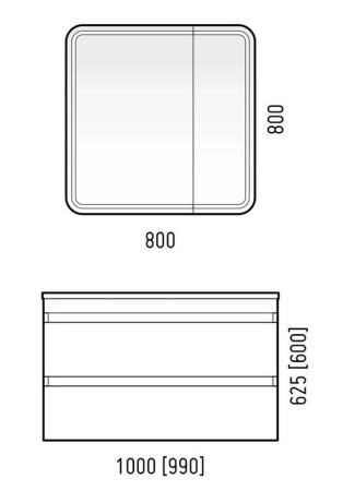 Тумба под раковину Corozo Алабама 100 Z2, белая подвесная, Adel 100
