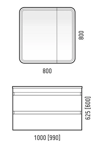 Тумба под раковину Corozo Алабама 100 Z2, белая подвесная, Adel 100