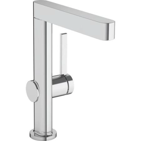 Смеситель Hansgrohe 76060000 Finoris для раковины 221 мм, PushOpen, Г излив хром