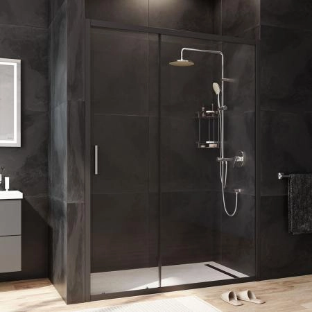 Дверь душевая в нишу AM.PM Gem W90G-140-1-195BT прозрачное, профиль черный