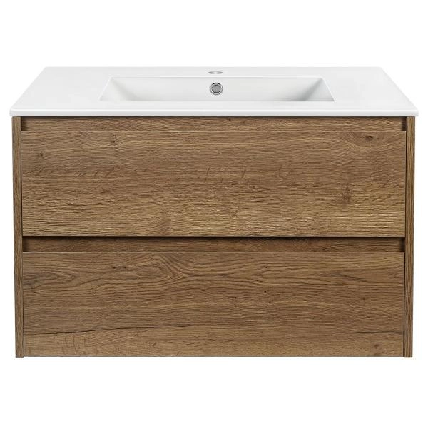 Тумба под раковину Vincea Gio 800 подвесная, 2 ящика soft-close, цвет T.Oak