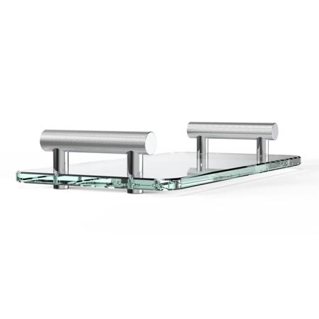 Decor Walther Club Tab Поднос с ручками, стеклянный, настольный, цвет: хром / прозрачное стекло