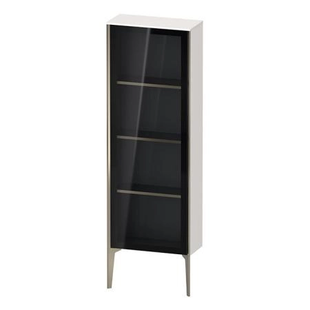 Duravit XViu Шкаф подвесной со стеклянной дверью 50x24x133см, 3 стеклянные полки (петли справа), цвет: белый глянцевый/champagne matt