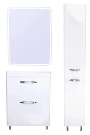 Тумба напольная Style Line Каре 60 (2 ящ.) Люкс белая, PLUS