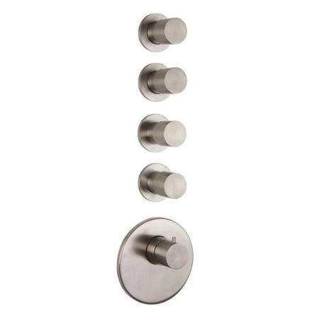 Fima Carlo Frattini Spillo Steel F3083X4INOX Смеситель для душа встроенный, термостатический, 4 запорных вентиля, внутренняя часть (F2464) в комплекте, цвет: INOX